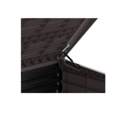 Armoire de jardin 1200L en résine marron avec couvercle plat DURAMAX