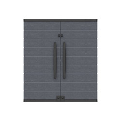 Armoire de jardin - H.90cm - en résine gris - 2 étagères - DURAMAX