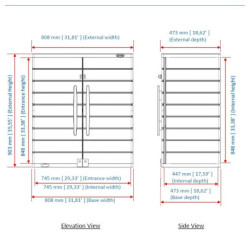 Armoire de jardin - H.90cm - en résine gris - 2 étagères - DURAMAX