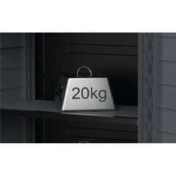 Armoire de jardin - H.178cm - en résine marron - 4 étagères - DURAMAX