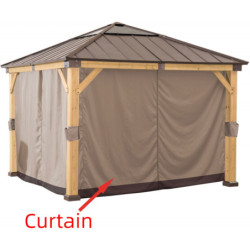 Rideaux pour tonnelle 336x336cm en polyester kaki - Sunjoy