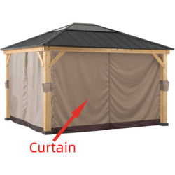 Rideaux pour tonnelle 335x393cm en polyester kaki - Sunjoy