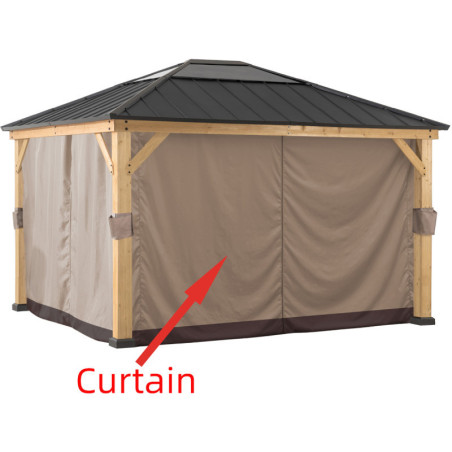 Rideaux pour tonnelle 335x393cm en polyester kaki - Sunjoy