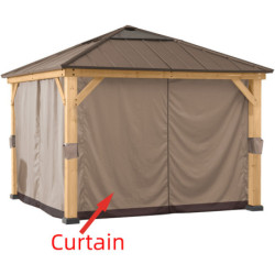 Rideaux pour tonnelle 273x273cm en polyester kaki - Sunjoy