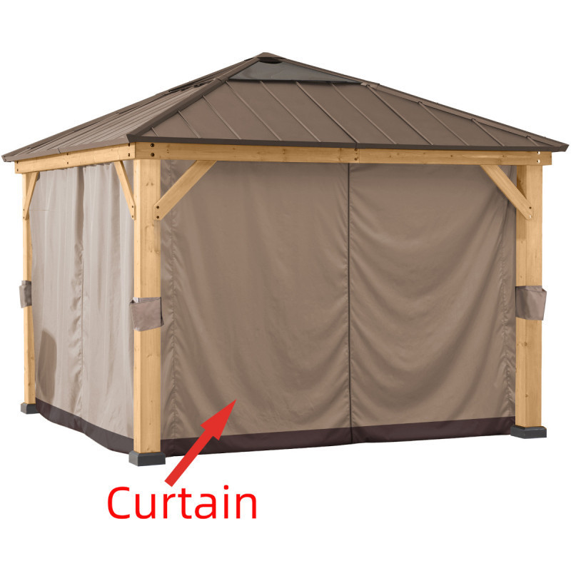 Rideaux pour tonnelle 273x273cm en polyester kaki - Sunjoy