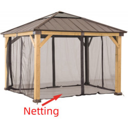 Set de moustiquaires en polyester pour tonnelle 336x336cm Sunjoy