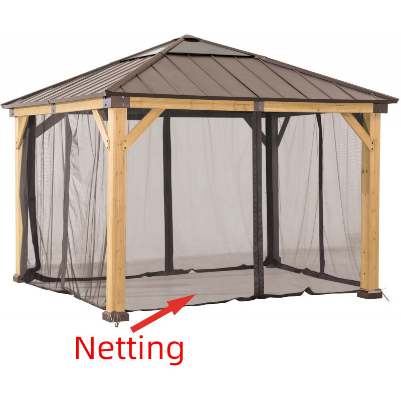 Set de moustiquaires en polyester pour tonnelle 336x336cm Sunjoy