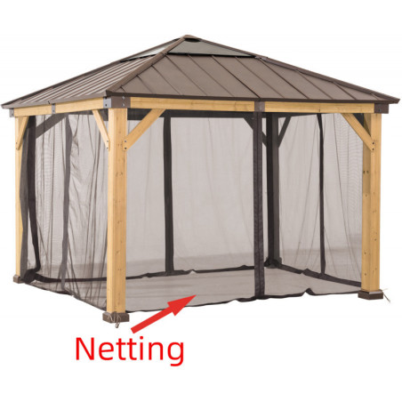 Set de moustiquaires en polyester pour tonnelle 336x336cm Sunjoy