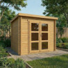 Abri de jardin Penty - madriers 28mm - traité - 6m² - Gardy Shelter
