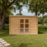 Abri de jardin Penty - madriers 28mm - traité - 12m² - Gardy Shelter