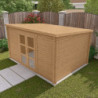 Abri de jardin Penty - madriers 28mm - traité - 12m² - Gardy Shelter