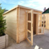 Abri de jardin Penty - madriers 40mm - brut - 9m² - Gardy Shelter