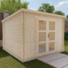 Abri de jardin Penty - madriers 40mm - brut - 9m² - Gardy Shelter