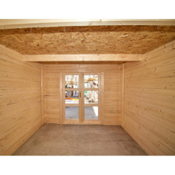 Abri de jardin Penty - madriers 40mm - brut - 9m² - Gardy Shelter