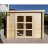 Abri de jardin Penty - madriers 40mm - brut - 9m² - Gardy Shelter