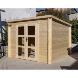 Abri de jardin Penty - madriers 40mm - brut - 9m² - Gardy Shelter