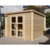 Abri de jardin Penty - madriers 40mm - brut - 9m² - Gardy Shelter