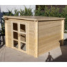 Abri de jardin Penty - madriers 40mm - brut - 9m² - Gardy Shelter