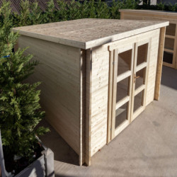 Abri de jardin Penty - madriers 40mm - brut - 9m² - Gardy Shelter