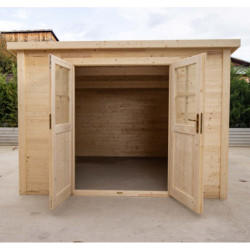 Abri de jardin SICBA- madriers 20mm - brut - 9m² - Gardy Shelter