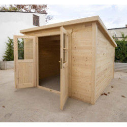 Abri de jardin SICBA- madriers 20mm - brut - 9m² - Gardy Shelter