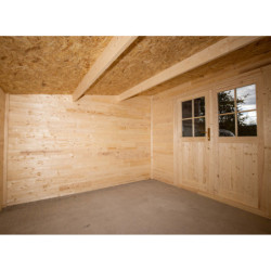 Abri de jardin SICBA- madriers 20mm - brut - 9m² - Gardy Shelter