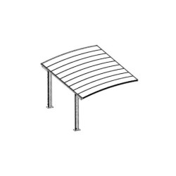 Carport 3x5m 2 poteaux en alu et polycarbonate Falcon X-Metal