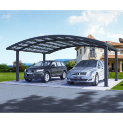 Carport double 30m² en aluminium et polycarbonate transparent EAGLE - X-METAL