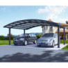 Carport double 30m² en aluminium et polycarbonate transparent EAGLE - X-METAL