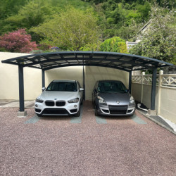 Carport double 30m² en aluminium et polycarbonate transparent EAGLE - X-METAL
