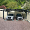 Carport double 30m² en aluminium et polycarbonate transparent EAGLE - X-METAL