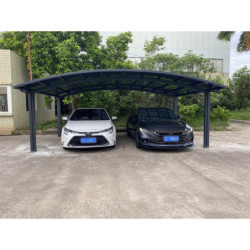 Carport double 30m² en aluminium et polycarbonate transparent EAGLE - X-METAL