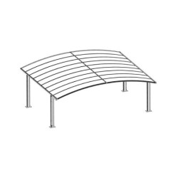 Carport double 30m² en aluminium et polycarbonate transparent EAGLE - X-METAL