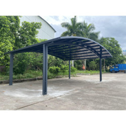 Carport double 30m² en aluminium et polycarbonate transparent EAGLE - X-METAL