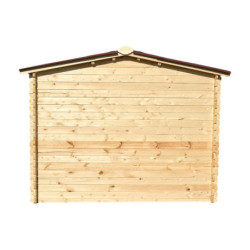 Abri 6,16m² en bois massif avec toit en plaques ondulées HABRITA