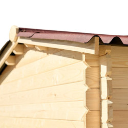 Abri 6,16m² en bois massif avec toit en plaques ondulées HABRITA