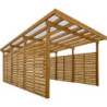 Carport en bois traité marron 17m² monopente - Gardy Shelter