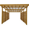 Carport en bois traité marron 17m² monopente - Gardy Shelter
