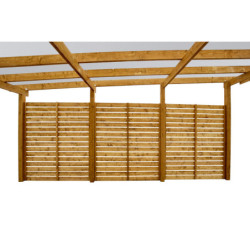 Carport en bois traité marron 17m² monopente - Gardy Shelter