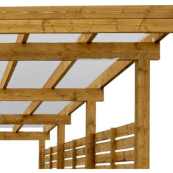 Carport en bois traité marron 17m² monopente - Gardy Shelter