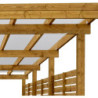 Carport en bois traité marron 17m² monopente - Gardy Shelter