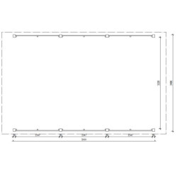 Carport en bois traité marron 17m² monopente - Gardy Shelter