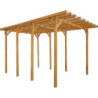 Carport en bois traité et teinté 22,8m² monopente - Gardy Shelter