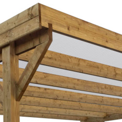 Carport en bois traité autoclave 24,43m² monopente - Gardy Shelter