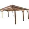 Carport en bois traité autoclave 24,43m² monopente - Gardy Shelter