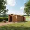 Garage en bois traité fongicide 40mm 370x550cm - Gardy Shelter