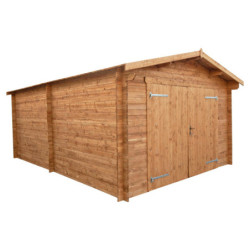 Garage en bois traité fongicide 40mm 370x550cm - Gardy Shelter