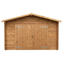 Garage en bois traité insecticide 40mm 398x498cm - Gardy Shelter