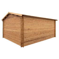 Garage en bois traité insecticide 40mm 398x498cm - Gardy Shelter