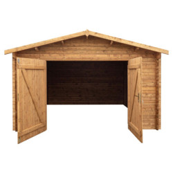 Garage en bois traité insecticide 40mm 398x498cm - Gardy Shelter
